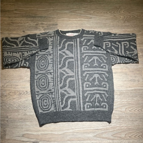 VINTAGE IN PRIVATE Men's Gray Patterned Sweater SZ: XL - Picture 3 of 8